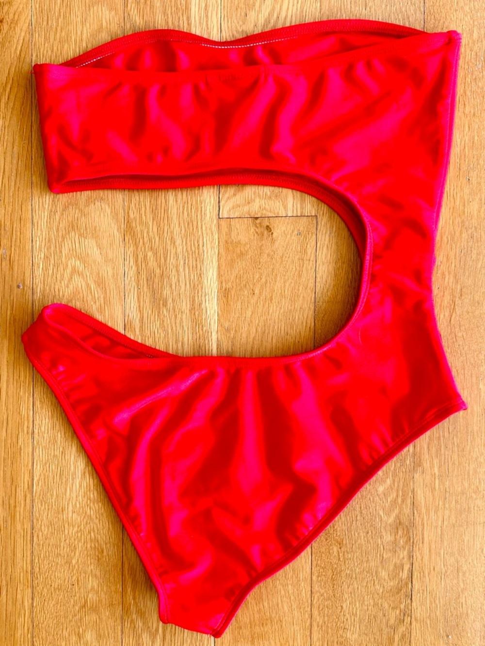 Hot Miami Styles Bright Red One-Piece Cutout Swimsuit